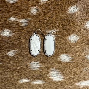 White opal color Kendra Scott earrings